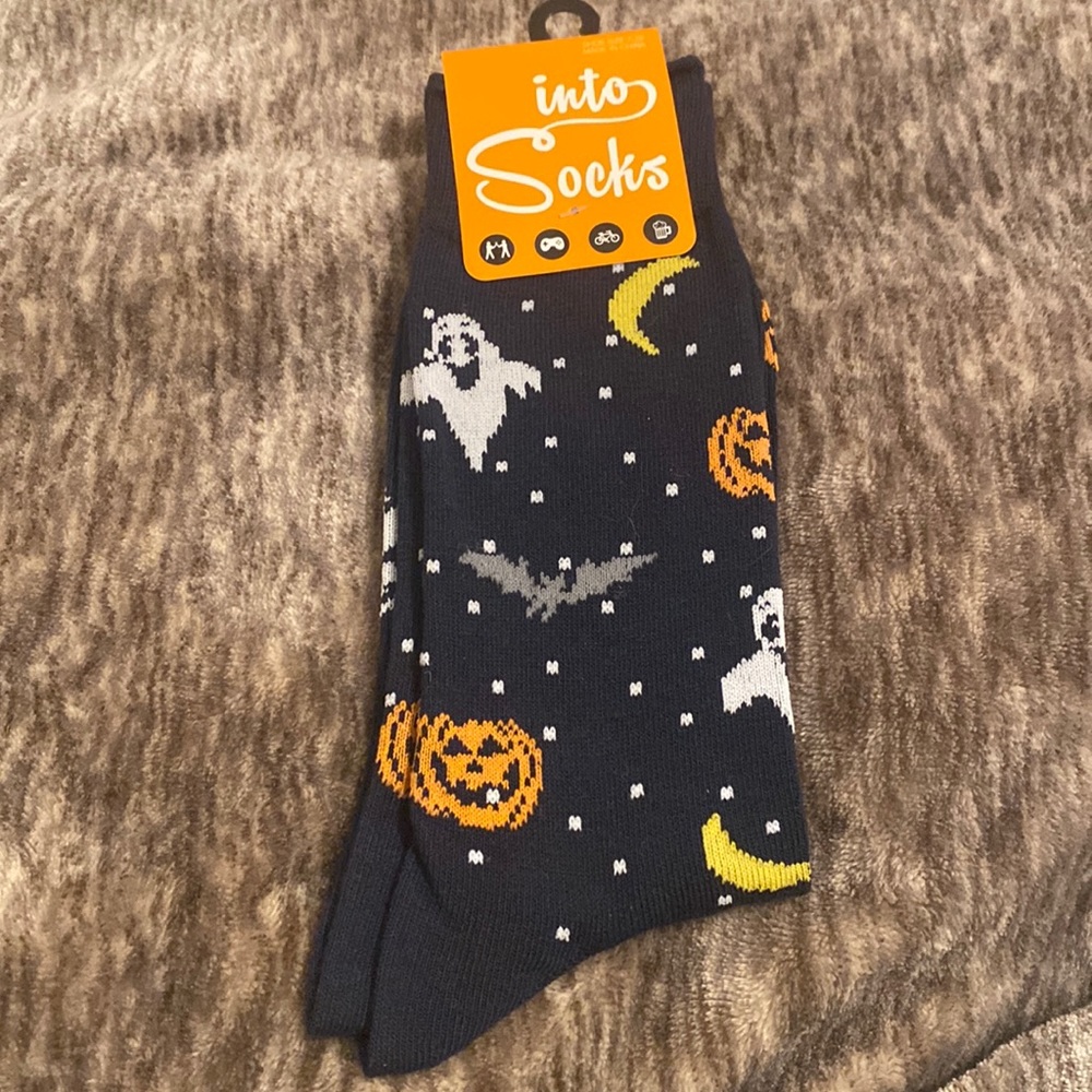 Halloween Ghost Pumpkin Jack O Lantern Bat Moon Socks